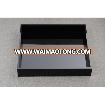 Black Square Acrylic Collection Carrying Serving Tray With Handle