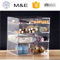 Acrylic makeup jewelry organizer box 4 drawer 8 grid