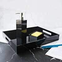 acrylic trays Displaying Goods Custom Made Square Black Acrylic Serving Tray Daily Necessities