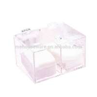 Clear Acrylic Cotton Swab Box & bins Q-tip Storage organizer Cosmetic Holder