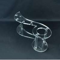 Decorative Clear Acrylic 4 Wine Glass Storage Display Rack Stand Wine Bottle Holder