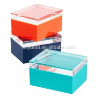 Colorful Thick Acrylic Cosmetic Jewellery Storage Boxes Organizer With Lid