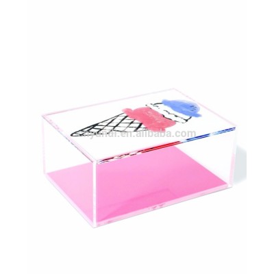 Colorful Acrylic Sweet Treats Ice Cream Pencil Box With Print Lid