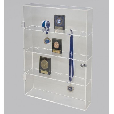 wall mounted clear plastic trophies and awards display box