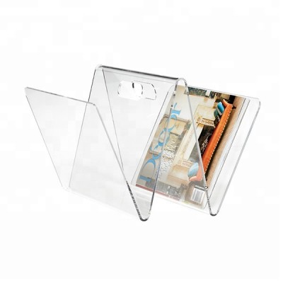 BOK107 Clear Acrylic W Type Magazine Display Rack