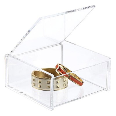 Small Clear Acrylic Storage Boxes With Hinged Lid