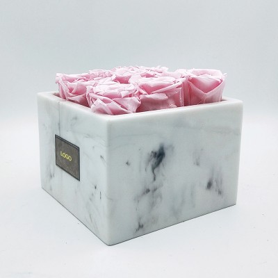 Marbling Rectangle Resin Acrylic 9 Rose Flower Box