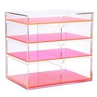 BOK30 4 Dawers Clear Colorful Acrylic Cosmetics Box