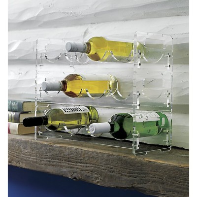 multi-layers portable plastic wine bottle storage and display holder.