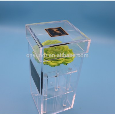 Customize Clear Acrylic Waterproof Single Flower Display Box