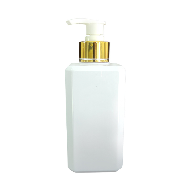 White 300 500ml PET Plastic Square Bottle With Different Pump